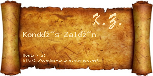 Kondás Zalán névjegykártya
