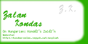 zalan kondas business card